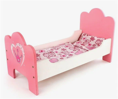 Кроватка для куклы деревянная 0280310