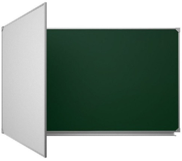 Двухэлементная(Л) магнитная полимерная школьная доска 2550х1000 комбинированная(мел\маркер) 02829478