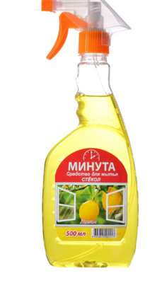 Средство для мытья стёкол и зеркал "Минута", лимон, 500 мл 027508