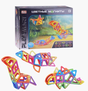 Конструктор магнитный "Цветные магниты" 40 дет., в коробке 0281046