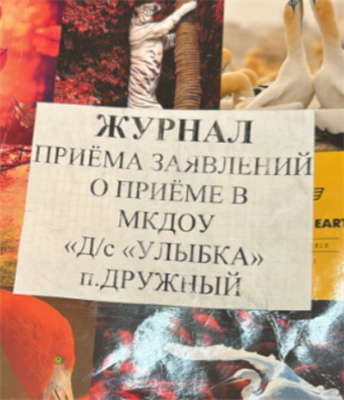 Журнал приема заявлений о приеме в садик 0283095622