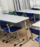 Стол ученический двухместный регулируемый на круглом металлокаркасе МДФ 027932