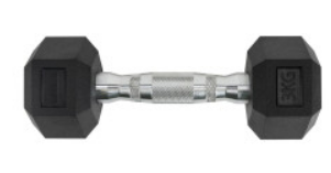 Гантель TORRES 3 кг (резина) 02468