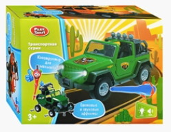 Конструктор "Сафари джип" с отверткой (свет,звук) в коробке 0280369