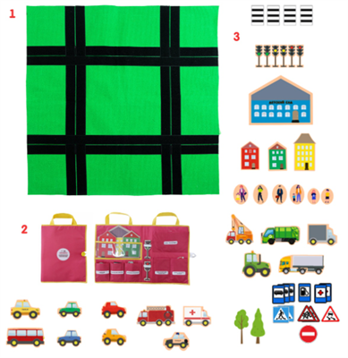 Коврик «Дорожное движение» (со съемными элементами домов, светофоров, транспорта и людей) 0282609 - фото 1431091