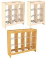 ШКАФ ДЛЯ ГОРШКОВ С РЕШЕТЧАТЫМИ ПОЛКАМИ (размер ячейки 270*290*270) 4 00436