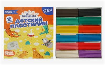 Пластилин Calligrata, 12 цветов, 180 г 0283095882