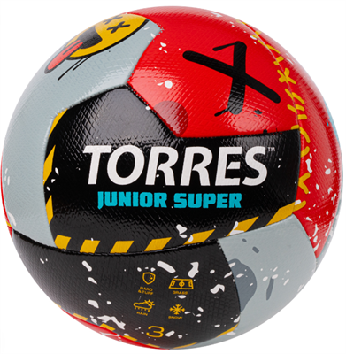 Мяч футбольный TORRES Junior Super, р. 3,4,5 (облегченный) 01647