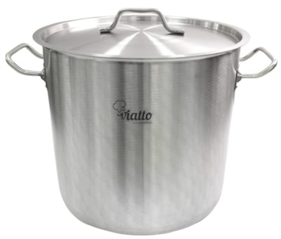 Кастрюля Viatto нержавеющая сталь с тройным дном 300x300 мм объем 20 л с двумя ручками 026962