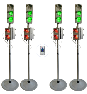 Набор светодиодных светофоров "Четырехсторонний перекресток" мобильный 0283095949 - фото 1431470