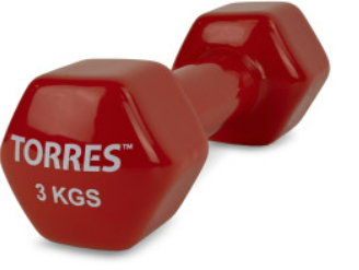 Гантель TORRES 3кг (винил) 02456