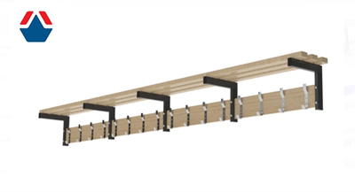 Вешалка для раздевалки с полкой (2000 мм) ОС-15124