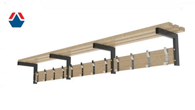 Вешалка для раздевалки с полкой (1500 мм) ОС-15123