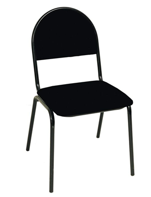 Стул «Севен», ткань черная, серая, кож/зам черный 02271