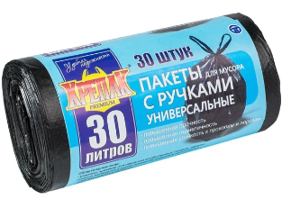 Мешки для мусора Крепак универсальные с ручками (30 л.) 0280240