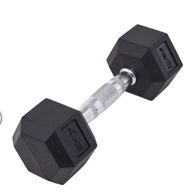 Гантель обрезиненная 4 кг, черная 0281037