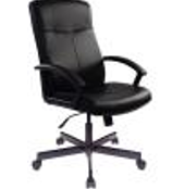 Кресло руководителя Бюрократ  черный эко.кожа крестов. металл 0282571