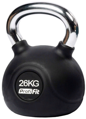 Гиря обрезиненная с хромированной ручкой 26 кг 02128