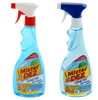 Средство для мытья стёкол и зеркал Mister DEZ, грейпфрут, 500 мл 027509