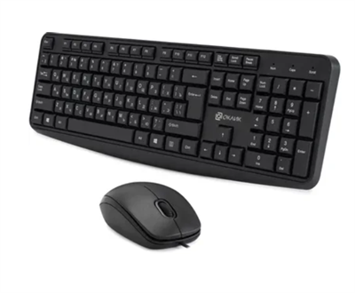 Комплект (клавиатура+мышь) Oklick S603, USB, проводной, черный 028308993