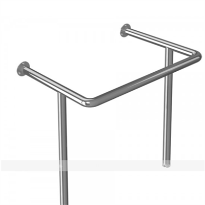 Поручень опорный для раковины, креплением к стене и к полу 02829272