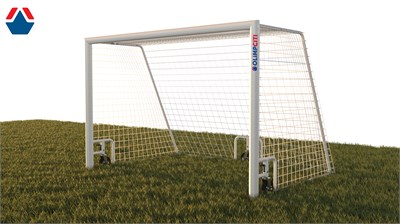 Ворота футбольные 3х2х2 м алюминиевый профиль 100х120 мобильные с колесами ОС-15340