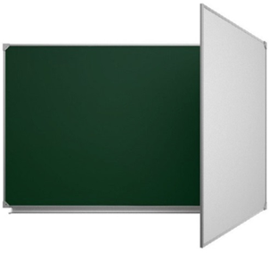 Двухэлементная(П) магнитная эмалированная школьная доска 2250х1000 комбинированная(мел\маркер) 02829455