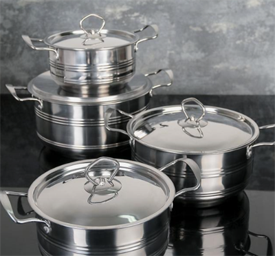 Набор кастрюль 4 кастрюли: 2 л, 2.7 л, 3.5 л, 4.5 л, металлические крышки, индукция, нержавеющая сталь vguWjWWKjREcdWdV-750S0