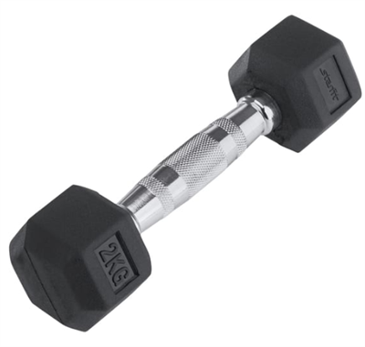 Гантель гексагональная 3 кг, обрезиненная, черный 027720