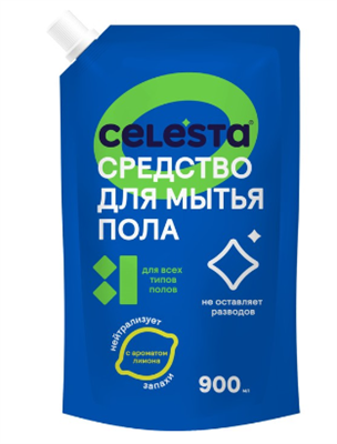 Средство для мытья пола Celesta, с ароматом лимона, 900 мл 0280276