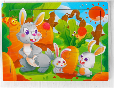 Пазл «Зайки» 12 элементов, 0,4×14,5×11 см 0283095569