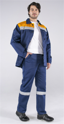 Костюм Стандарт СОП (тк.Смесовая,210) брюки, т.синий/оранжевый 0282587