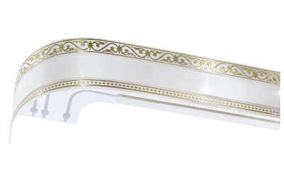 Карниз трёхрядный составной Монарх 300 см пластик цвет белый глянец 028309376