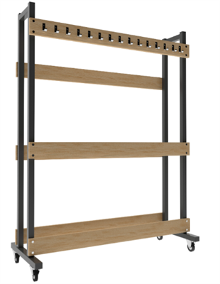 Стойка для лыж двухсторонняя на 30 пар, с крючками, на колесиках Wzgp3tHqh6we1AxMizdIf2 - фото 1435162