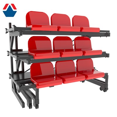 Трибуна телескопическая 3-х рядная на 9 мест без ограждения ОС-15538