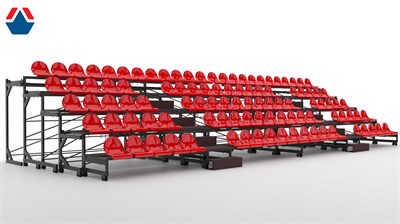 Трибуна телескопическая 5 рядная на 102 места без ограждения ОС-15513