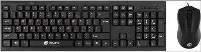 Комплект (клавиатура+мышь) Oklick 620M, USB, проводной, черный 028309142