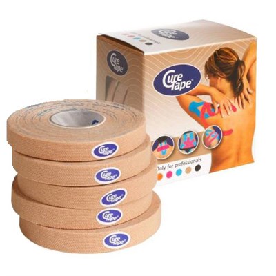 Тейп кинезиологический CURETAPE Neutral, размер 1 см x 5 м, 5 шт в упаковке, телесный 33190