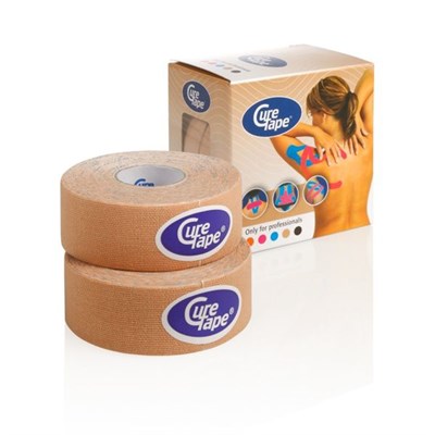 Тейп кинезиологический CURETAPE Neutral, размер 2,5 см x 5 м, 2 шт в упаковке, телесный 33191