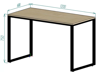 Стол на металлический каркас, столешницы из массива сосны (не покрытая лаком) 0283095618