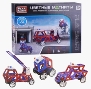 Конструктор магнитный "Цветные магниты" 32 дет., в коробке 0281047