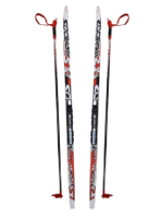 Комплект: Пластиковые лыжи STC с насечкой + палки стеклопластик + автоматическое крепление NNN / SNS 01574-1 - фото 1436065