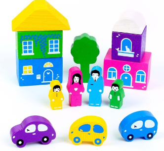 Конструктор «Цветной городок» розовый, 14 элементов 027255