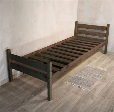 Односпальная кровать из массива сосны 200х80, цвет палисандр 0283096072