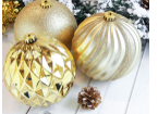 Набор шаров пластик d-15 см, 3 шт "Гиганты" золото 00994 - фото 1437098