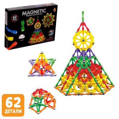 Конструктор магнитный, 62 детали 0281093
