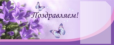 Стенд Поздравляем пластик 3 мм 1 карман формата А4 850 х 340 мм ШИ13