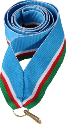 Лента для медалей (голубой/белый/красный/зеленый, 22 мм.) 0283096600574