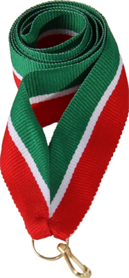 Лента для медалей (зеленый/белый/красный, 11 мм.) 0283096600568
