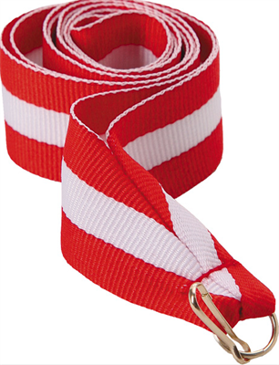 Лента для медалей (красный/белый, 22 мм.) 0283096600599